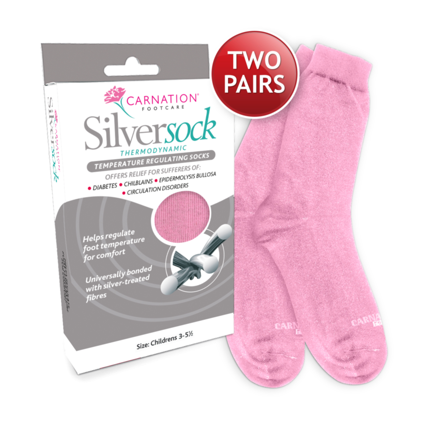 Silversock Twopack Pink Large