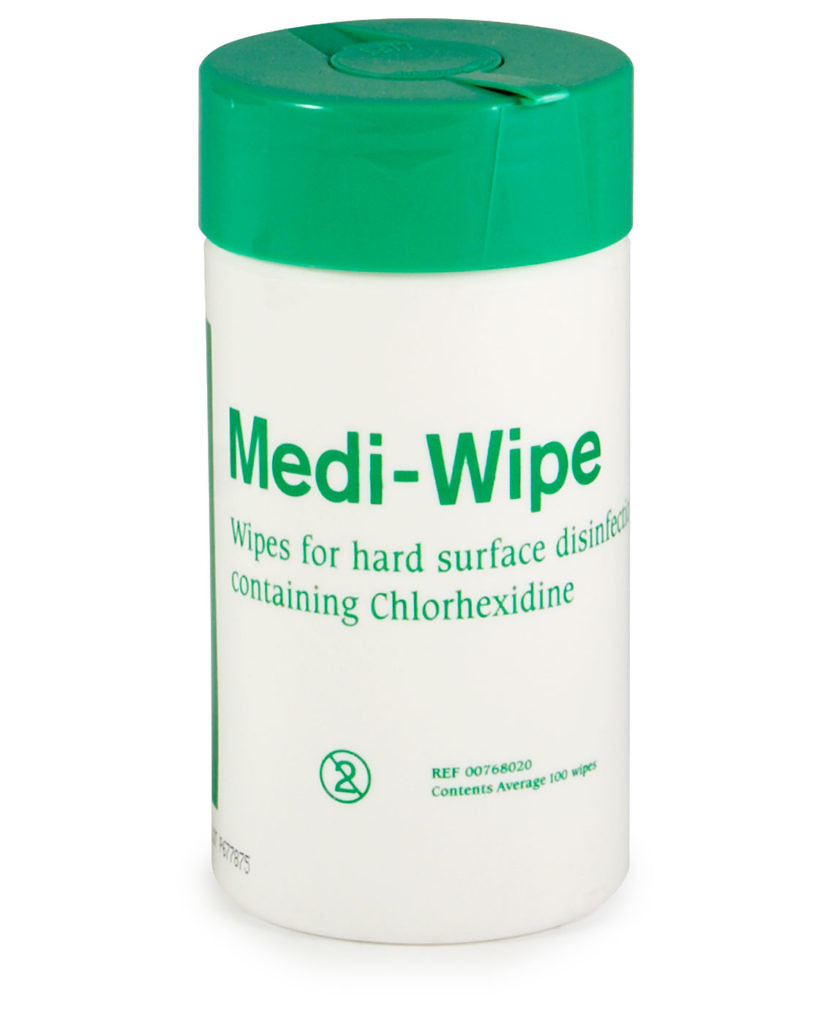 MediWipe Wipes for Hard Surface Disinfection Tub of 100 First Aid Fast